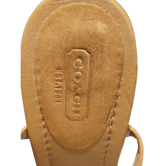 Coach Silver/Tan Cork Wedge Sandals - Picture 6 of 6